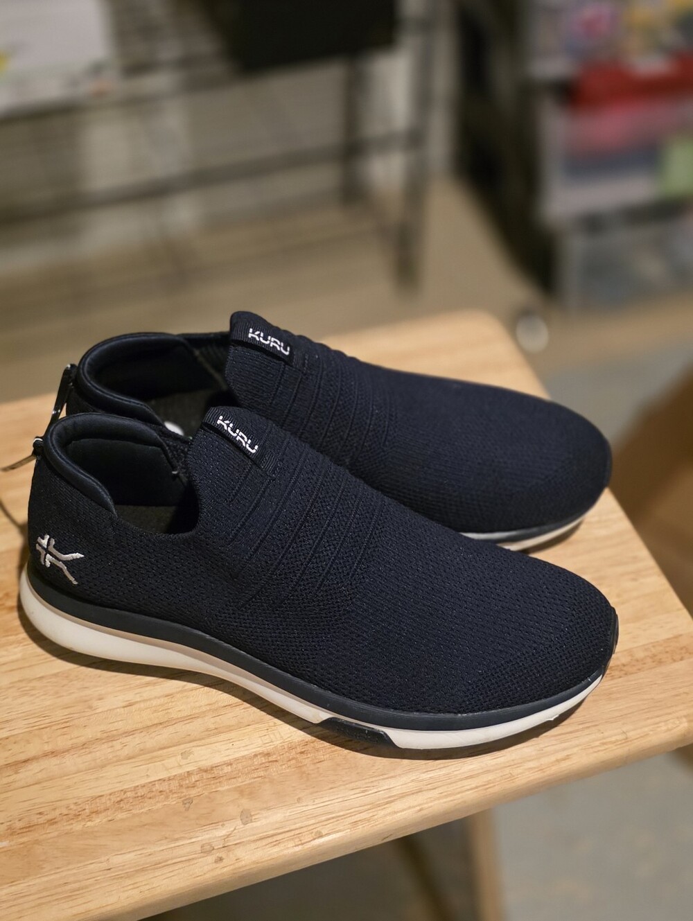 KURU Men's Slip-On Knit Sneaker in Navy Blue